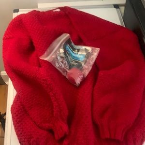 Vintage Hand Knit Wool Sweater with Extra Yarn Grannycore